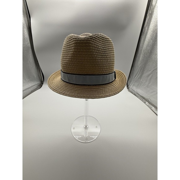 Lot Of 2 Mayoral beige fedora straw Hat Fits size 3-4-5 Blue Stripe Palm Trees - Picture 16 of 16